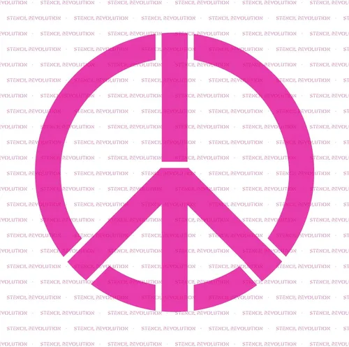 Vista 5 de Plantilla hippie - Impresión de signo de paz, signos de paz