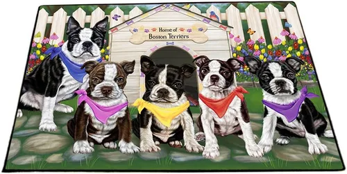 Vista 12 de Doggie of the Day Boston Terrier Dogs Floor Mat - 4th of July Independence Day - Best Dog Doormat - Protector Decor - Unique Portrait Art - Premium