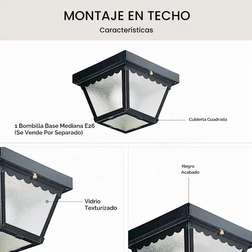 Vista 3 de Progress Lighting 1 luz de techo empotrada para interiores y exteriores, accesorio de montaje en techo interior y exterior para porches, patios