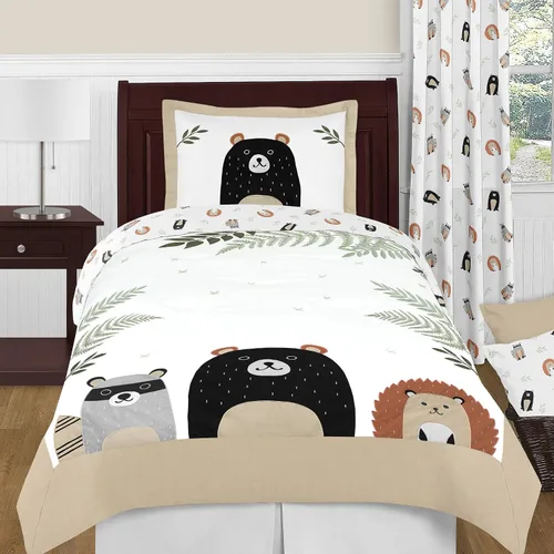 Vista 7 de Sweet Jojo Designs Woodland Bear Racoon - Caja de almacenamiento pequeña de tela para niños o niñas, para guardería o habitación de niños