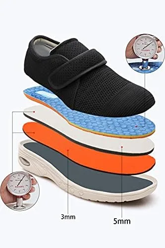 Vista 2 de Diabetic Shoes for Women Width X-Wide Shoe for Elderly Women Wide Shoes for Women Walking Shoes Adjustable Closure Breathable Lightweight Non Slip