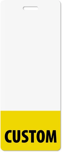 Vista 16 de Personalizado Badge Buddy – en color rosa bebé – vertical de gran tamaño – Tarjeta de respaldo de doble cara – Duradera y resistente al agua, ideal
