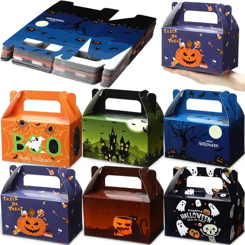 Vista 13 de Zhanmai Paquete de 36 Cajas de Golosinas para Fiesta de Cumpleaños de 6 Pulgadas, Cajas Gable de Favores de Fiesta Goodie Treats, Contenedor