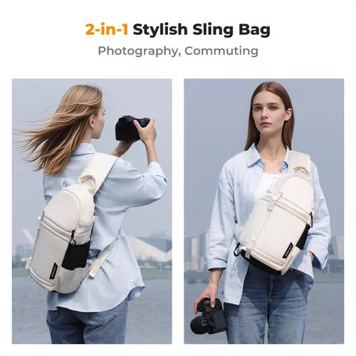 Vista 6 de K&F CONCEPT Bolsa bandolera para cámara, mochila de hombro para cámara DSLR/SLR/SLR/sin espejo, compatible con Canon/Nikon/Sony/Fuji/Gopro/DJI