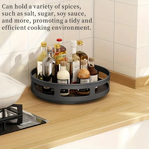 Vista 7 de Zerodis Lazy Susan - Organizador giratorio de almacenamiento para almacenamiento de especias, organizador de condimentos para armario de cocina