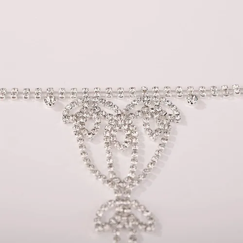 Vista 5 de YERTTER Pulsera de plata con cadena de mano de diamantes de imitación para mujer, arnés de boda, novia, pulsera de cristal, accesorios de mano