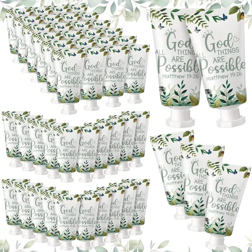 Vista 15 de Paquete de 50 lociones cristianas para manos, regalos a granel para mujeres, regalos para el Día de la Madre, mini loción de mano de viaje