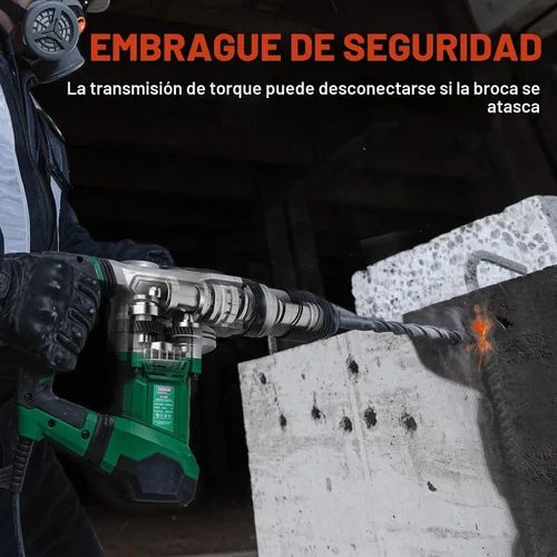Vista 6 de Taladro de martillo rotatorio de hormigón resistente SDS-Max de 1-1