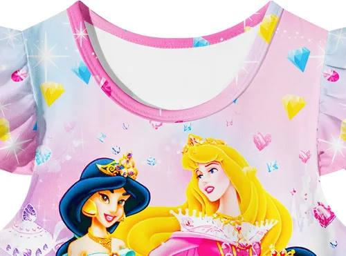 Vista 2 de MACCHO Vestido de princesa de fantasía para niñas, vestido de noche con mangas con vuelo, vestido casual para uso diario en el hogar