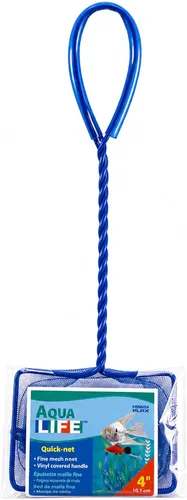 Vista 19 de Penn-Plax Quick-Net Aquarium Fish Net - Fine Mesh, Vinyl-Covered Braided Handle - Small Aquarium Cleaning Tool for Gentle Fish Handling - Use in