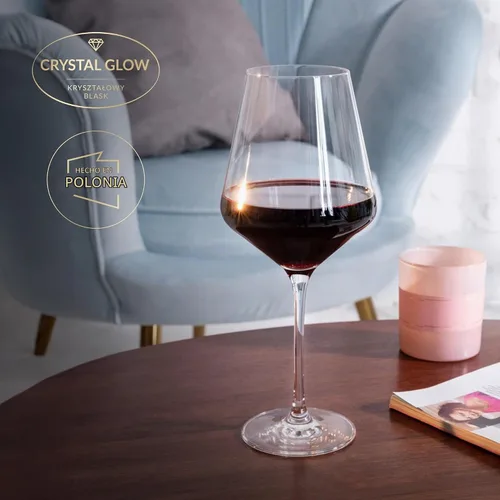 Vista 5 de KROSNO Juego de 6 copas de vino tinto de 16.6 oz, colección vanguardista