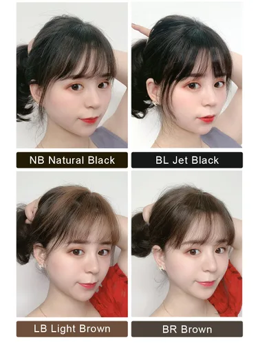 Vista 5 de Extensiones de cabello 100% humano 3D para mujer, extensiones de cabello con flecos, 4.7 pulgadas de largo, BHA335 (LB marrón claro)