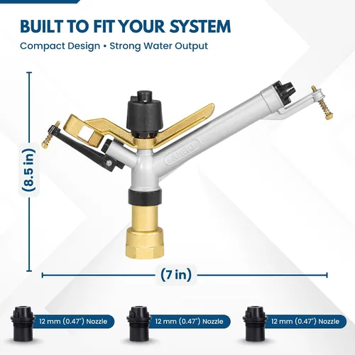 Vista 6 de Sime AMBOF Ambo - Rociador de impacto de círculo completo de 1-1/2 pulgadas con boquillas