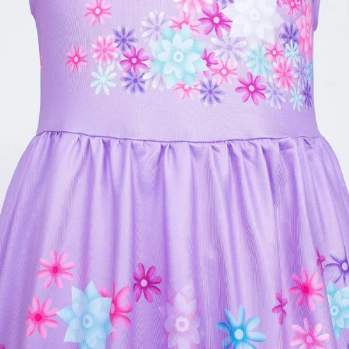 Vista 8 de Encanto Mirabel Isabella - Vestido de disfraz para niñas cumpleaños Halloween con accesorios Azul verde
