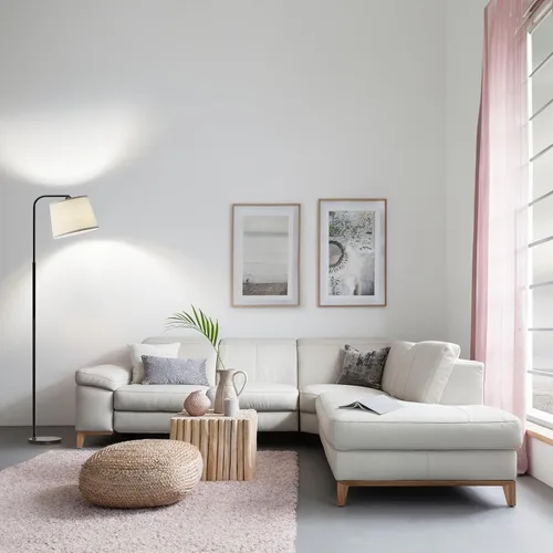 Vista 9 de Lámpara de pie AKASUKI para sala de estar con 3 temperaturas de color, lámparas de pie con interruptor de pie para sala de estar, dormitorio