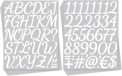 Vista 11 de 840 calcomanías de letras de 16 hojas, calcomanías grandes de letras del alfabeto y números de 2 pulgadas, calcomanías de vinilo autoadhesivas