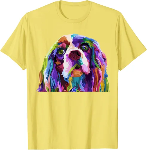 Vista 25 de Camiseta con diseño de Cocker Spaniel de arte pop para dueños de perros, Negro, S