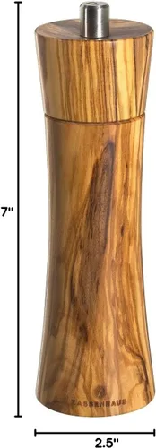 Vista 5 de Zassenhaus Molino de pimienta de cerámica de madera de olivo "Frankfurt" Oliva (Olive wood)
