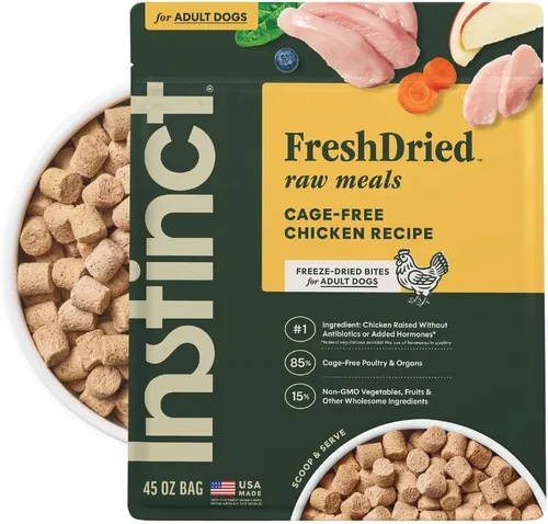 Vista 22 de Instinct Comidas crudas liofilizadas, alimento seco natural para perros, sin granos, carne de res real, bolsa de 3 onzas
