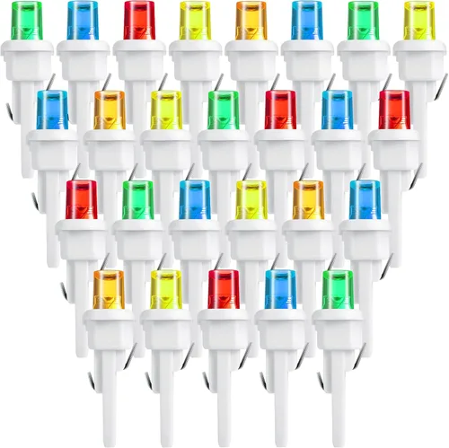 Vista 17 de Honoson 48 bombillas LED de invierno de 0.197 pulgadas de repuesto, gran angular, bombillas LED de invierno, cadena de repuesto, guirnalda de luces