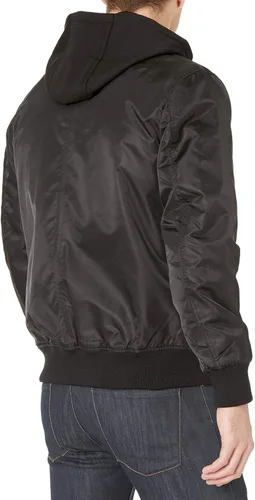 Vista 3 de GUESS Men's Hooded Bomber Jacket