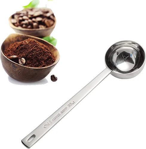 Vista 4 de Cuchara para café de acero inoxidable cucharada de mango largo 2 Tbs (30ML)
