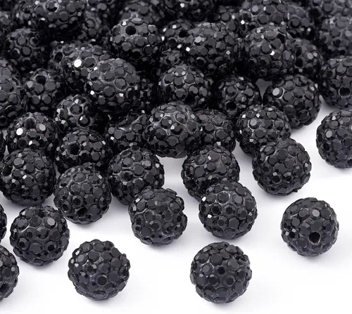 Vista 19 de Beadthoven - 100 cuentas de diamantes de imitación de arcilla de 0.394 pulgadas para la fabricación de joyas, cuentas de bola de disco de cristal