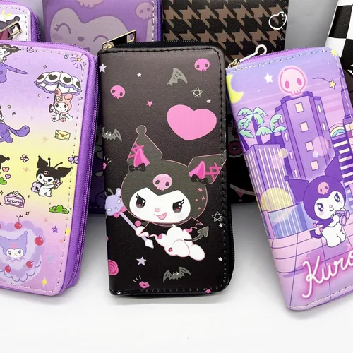 Vista 2 de Cartera de cuero con dibujos animados, regalos para mujeres y niñas, Ku-Pinkheart