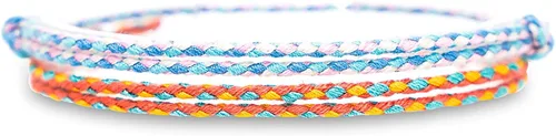 Vista 7 de Made by Nami 2 piezas de pulseras de cuerda de onda para tobillo para mujer, impermeables y ajustables, pulsera de tobillo delgada trenzada Conjunto