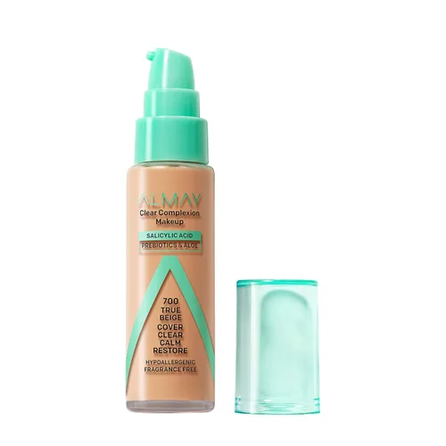 Vista 26 de Almay Clear Complexion - Base de maquillaje para acné con ácido salicílico, cobertura media, acabado mate suave, hipoalergénico, libre de crueldad