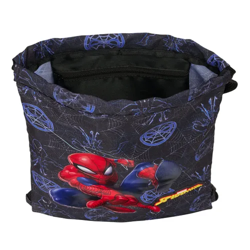 Vista 4 de Bolsa Mochila con Cuerdas Spider-Man Attack Negro 26 x 34 x 1 cm