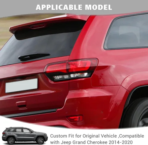 Vista 2 de Jimen Compatible con Jeep Grand Cherokee 2014-2020, 4 piezas de cubierta de luz trasera, accesorios exteriores (negro)