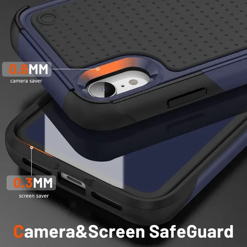 Vista 350 de Jeylly Funda para iPhone SE/Funda para iPhone 5S, Exterior de Plástico Duro que Absorbe Golpes + Interior de Silicona de Goma Defensor contra