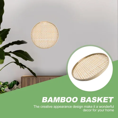 Vista 5 de Cabilock Cestas de tamiz de bambú Cesta de tejido Cesta de frutas y verduras Cesta de lavado Cuenco colador de bambú Tamiz de bambú chino