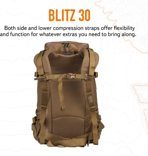 Vista 4 de Mystery Ranch Mochila Blitz 30 - Mochila táctica Molle para senderismo, 30L, Coyote