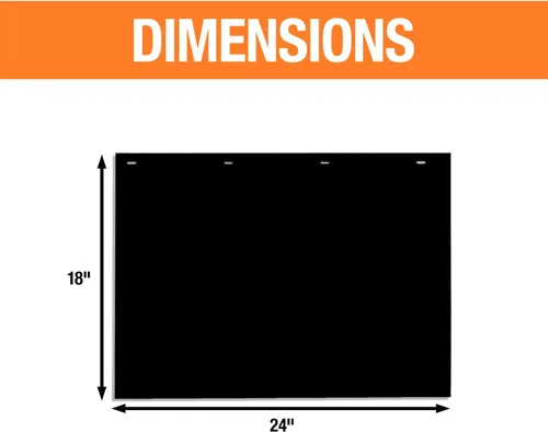Vista 4 de Buyers Products, RC18PPB, paquete de 2, aletas de polímero negro súper duraderas de 24 x 18 pulgadas, las aletas de barro no son de goma