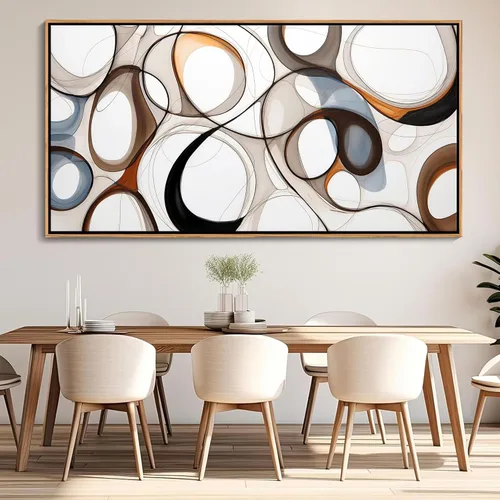 Vista 8 de AJAZIKO Arte de Pared de Vaca de las Tierras Altas - Decoración de Pared de Granja y Campo Rústico, Cuadros Grandes en Lienzo para Sala de Estar