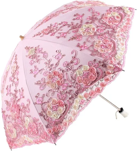 Vista 8 de Honeystore - Parasoles de encaje de flores para fiesta de boda, paraguas nupcial de encaje