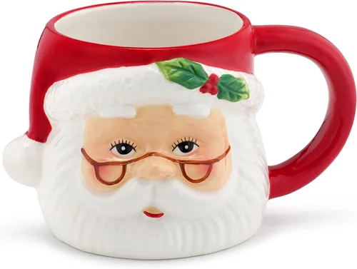 Vista 10 de Taza de muñeco de nieve de 16 oz Papá Noel