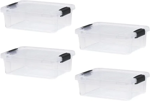 Vista 149 de Superio Mini contenedor de almacenamiento de plástico para crayón, suministros de arte y estuche de costura, organizador pequeño apilable