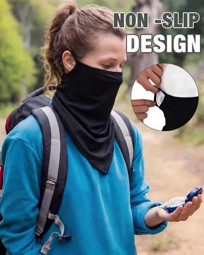Vista 5 de JaGely Paquete de 12 polainas para el cuello, bufanda, máscara elástica con cinta elástica para las orejas, diadema absorbente para mujeres