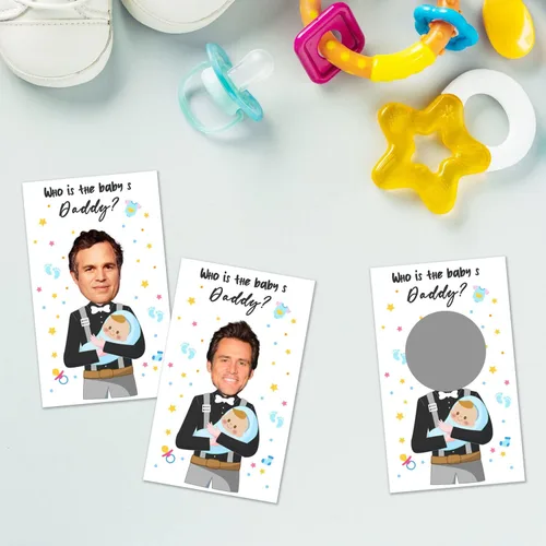 Vista 4 de Divertidas tarjetas de juego para rascar para baby shower, boletos de lotería para rascar para rifa, excelentes ideas de juegos rompehielos