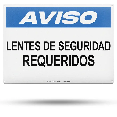 Vista 11 de TRADESAFE Letrero de protección ocular requerida de PPE – Letrero de pared, letrero de seguridad de aluminio de instalación rápida, reflector