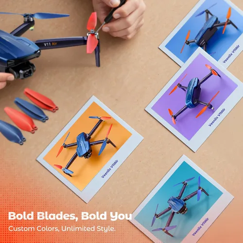 Vista 8 de V11Air Drone con cámara UHD 6K para adultos, cardán sin escobillas de 3 ejes, video 4K/30FPS, tiempo de vuelo de 70 minutos con 2