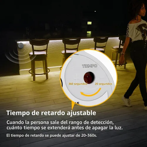 Vista 3 de Tira de luces LED con sensor de movimiento COB, luces de tira LED de neón con sensor de movimiento USB de 5 V, tira de luz LED impermeable de 6.56