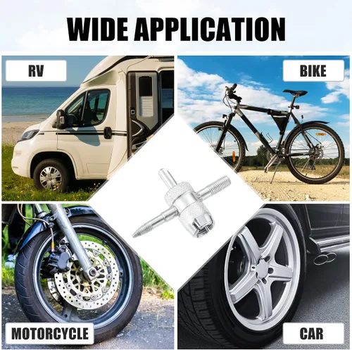 Vista 2 de X AUTOHAUX 4 unids 4 en 1 Válvula Core Herramientas de válvula de neumático multifuncional Llave de válvula para neumático de automóvil Tire Stem