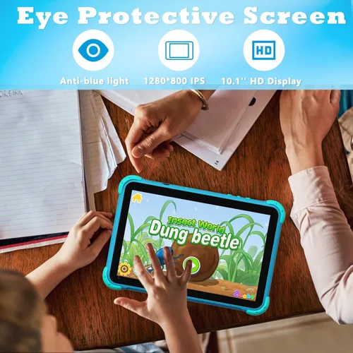 Vista 6 de Tablet para niños de 10 pulgadas, tablet para niños, tabletas Android para niños pequeños con estuche, tabletas para niños con control parental