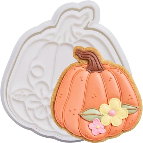 Vista 41 de Cortadores de galletas de otoño de Acción de Gracias, formas de bellotas y hojas con sellos de émbolo, accesorios de horneado de ácido poliláctico