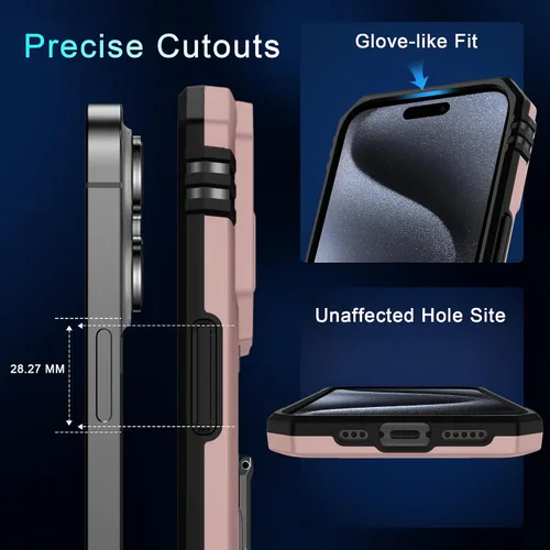 Vista 384 de DEERLAMN Funda para iPhone Xs Max con funda deslizante para cámara + protector de pantalla, soporte giratorio de anillo de grado militar a prueba
