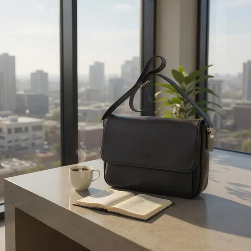 Vista 7 de Bolso de mensajero de cuero genuino para hombres - Maletín para portátil de 13 pulgadas - Bolsa de trabajo de viaje de negocios de piel de vaca